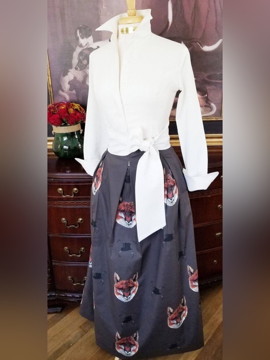 middy n me Dresses & Skirts - MIDDY N ME Tally Ho Cotton Poplin Pleats Fox Skirt Size 0 VGUC